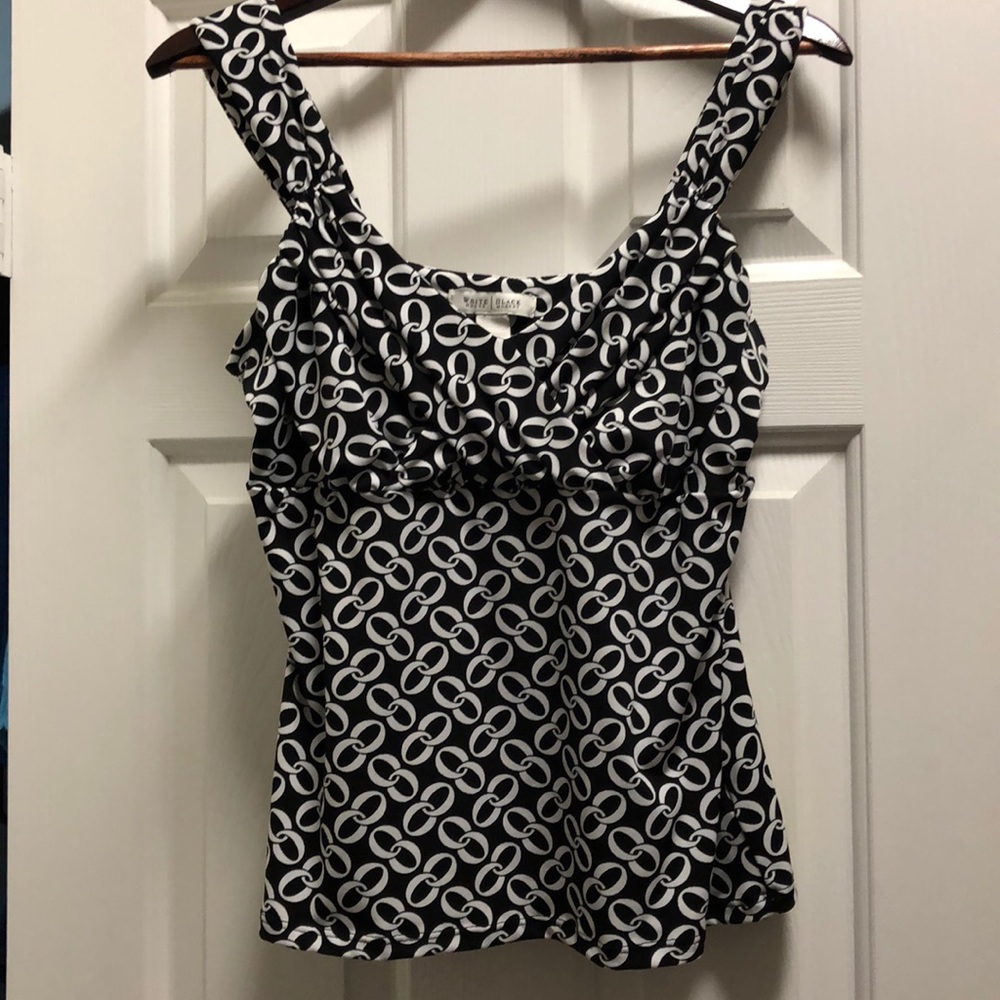 WHBM back and white blouse